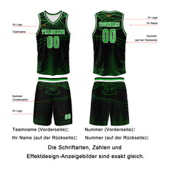 Benutzerdefinierter Grün Basketball Jersey Uniform Anzug gedruckt Ihr Logo Name Nummer