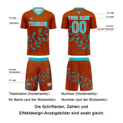 Benutzerdefinierte Orange Trikots für Männer Frauen Personalisierte Fußball Uniformen für Erwachsene und Kind