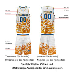 Benutzerdefinierter Orange Blau Basketball Jersey Uniform Anzug gedruckt Ihr Logo Name Nummer