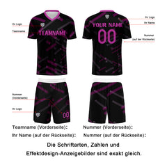Benutzerdefinierte Schwarz Rose Rot Fußball Trikots für Männer Frauen Personalisierte Fußball Uniformen für Erwachsene und Kind