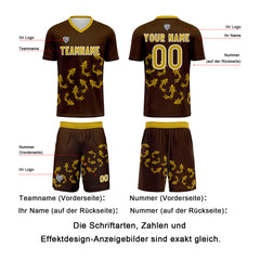 Benutzerdefinierte Braun Trikots für Männer Frauen Personalisierte Fußball Uniformen für Erwachsene und Kind