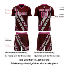 Benutzerdefinierte Rosa Rot Trikots für Männer Frauen Personalisierte Fußball Uniformen für Erwachsene und Kind