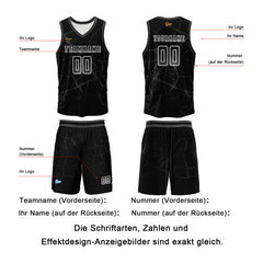Benutzerdefinierter Schwarze Esche Basketball Jersey Uniform Anzug gedruckt Ihr Logo Name Nummer