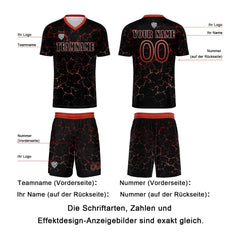 Benutzerdefinierte Schwarz Rot Trikots für Männer Frauen Personalisierte Fußball Uniformen für Erwachsene und Kind