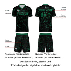 Benutzerdefinierte Schwarz Grün Trikots für Männer Frauen Personalisierte Fußball Uniformen für Erwachsene und Kind