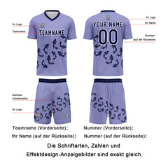 Benutzerdefinierte Hellviolett Trikots für Männer Frauen Personalisierte Fußball Uniformen für Erwachsene und Kind