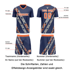 Benutzerdefinierte Blau Orange Trikots für Männer Frauen Personalisierte Fußball Uniformen für Erwachsene und Kind