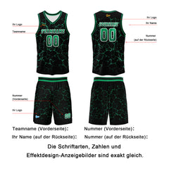 Benutzerdefinierter Grün Basketball Jersey Uniform Anzug gedruckt Ihr Logo Name Nummer