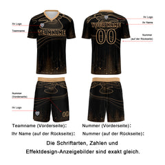 Benutzerdefinierte Schwarz Hellbraun Trikots für Männer Frauen Personalisierte Fußball Uniformen für Erwachsene und Kind