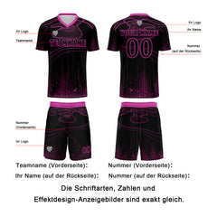 Benutzerdefinierte Schwarz Rose Lila Trikots für Männer Frauen Personalisierte Fußball Uniformen für Erwachsene und Kind