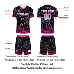 Benutzerdefinierte Schwarz Rosa Trikots für Männer Frauen Personalisierte Fußball Uniformen für Erwachsene und Kind