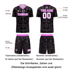 Benutzerdefinierte Schwarz Rose Rot Fußball Trikots für Männer Frauen Personalisierte Fußball Uniformen für Erwachsene und Kind