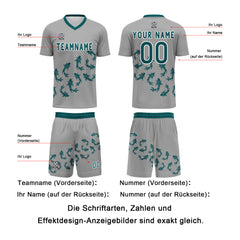 Benutzerdefinierte Grau Trikots für Männer Frauen Personalisierte Fußball Uniformen für Erwachsene und Kind