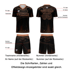 Benutzerdefinierte Schwarz Orange Trikots für Männer Frauen Personalisierte Fußball Uniformen für Erwachsene und Kind