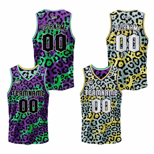 Benutzerdefinierte Lila Eisberg Blau Reversible Basketball Jersey Personalisierte Print Name Nummer Logo