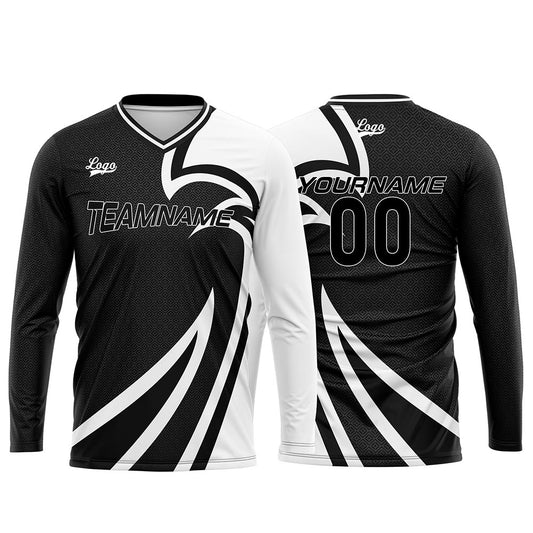 Kundenspezifisches Schwarz Basketball Fußball Schießen langes T-Shirt für Erwachsene und Kinder