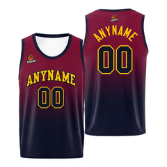 Benutzerdefinierte Basketball Jersey personalisiert genäht Name&Number&Logo Burgund&Schwarz