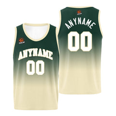 Benutzerdefinierte Basketball Jersey personalisiert genäht Name&Number&Logo Grün&Creme