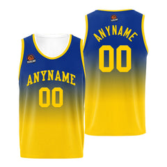 Benutzerdefinierte Basketball Jersey personalisiert genäht Name&Number&Logo Royal&Gelb