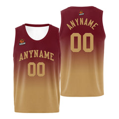 Benutzerdefinierte Basketball Jersey personalisiert genäht Name&Number&Logo Burgund&Schwarz