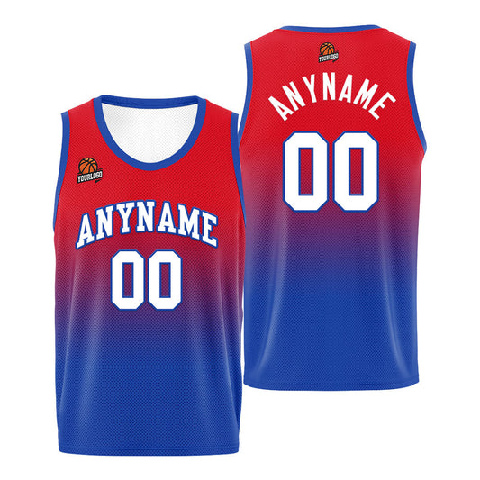 Benutzerdefinierte Basketball Jersey personalisiert genäht Name&Number&Logo Rot&Royal