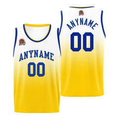 Benutzerdefinierte Basketball Jersey personalisiert genäht Name&Number&Logo Royal&Gelb