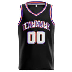 Benutzerdefinierte Authentisch Basketball Trikot Schwarz-Weiss