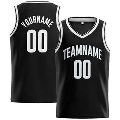 Benutzerdefinierte Authentisch Basketball Trikot Schwarz-Weiss