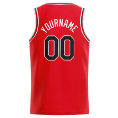 Benutzerdefinierte Authentisch Basketball Trikot Rot-Schwarz-Weiß