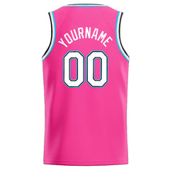 Benutzerdefinierte Authentisch Basketball Trikot Rosa-Weiß-Hellblau