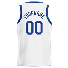 Benutzerdefinierte Authentisch Basketball Trikot Weiß- Königlich- Rot