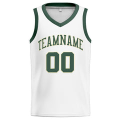 Benutzerdefinierte Authentisch Basketball Trikot Weiß-Grün-Creme