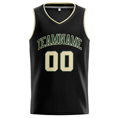 Benutzerdefinierte Authentisch Basketball Trikot Schwarz-Creme-Grün