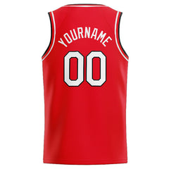 Benutzerdefinierte Authentisch Basketball Trikot Rot-Weiß-Schwarz