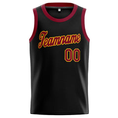 Benutzerdefinierte Authentisch Basketball Trikot Schwarz-Purpur-Gelb