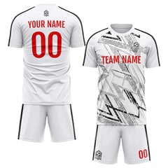 Benutzerdefinierte Fußball Trikots für Männer Frauen Personalisierte Fußball Uniformen für Erwachsene und Kind Weiß