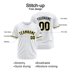 Benutzerdefinierte Authentisch Baseball-Trikot Weiss Netz