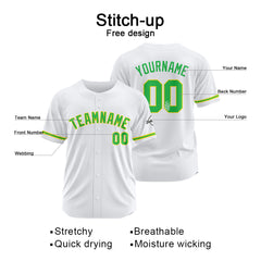 Benutzerdefinierte Authentisch Baseball-Trikot Weiss Netz