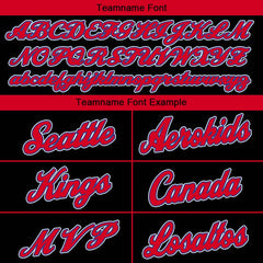 Benutzerdefinierte Authentisch Basketball Trikot Schwarz- Rot- königlich -Weiß