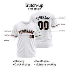 Benutzerdefinierte Authentisch Baseball-Trikot Weiss Netz