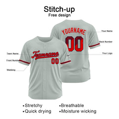 Benutzerdefinierte Authentisch Baseball-Trikot Grau Netz