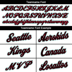 Benutzerdefinierte Authentisch Basketball Trikot Weiß-Blaugrün-Schwarz-Rot