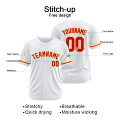 Benutzerdefinierte Authentisch Baseball-Trikot Weiss Netz