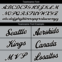 Benutzerdefinierte Authentisch Basketball Trikot Grau-Schwarz-Weiß