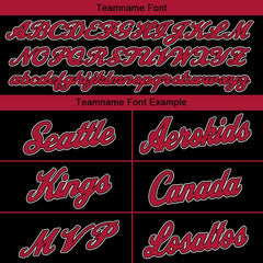 Benutzerdefinierte Authentisch Basketball Trikot Schwarz-Rot-Weiß