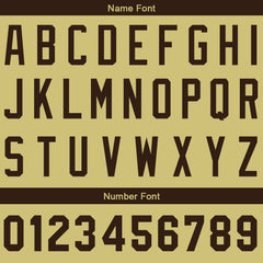 Benutzerdefinierte Authentisch Baseball Nadelstreifen Gold-Braun Netz