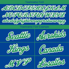 Benutzerdefinierte Authentisch Basketball Trikot königlich -Grün -Weiß