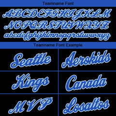 Benutzerdefinierte Authentisch Basketball Trikot Schwarz- Königlich- Weiß