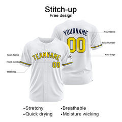 Benutzerdefinierte Authentisch Baseball-Trikot Weiss Netz