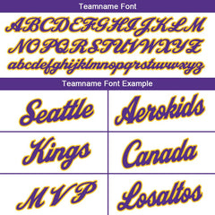 Benutzerdefinierte Authentisch Basketball Trikot Weiß-Gelb-Lila